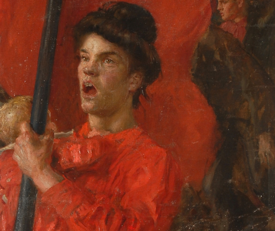 La femme en rouge, peinture de Lucien Jonas